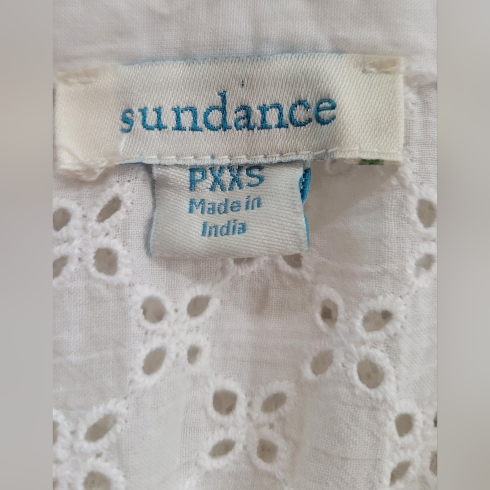 Sundance Women's White 100% Cotton Eyelet Blouse | Size XS-P - Picture 4 of 5
